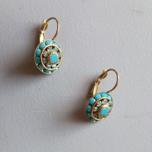 Gold and Turquoise Earrings